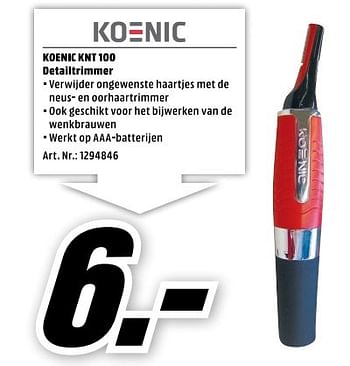 Aanbiedingen Koenic knt100 detailtrimmer - Koenic - Geldig van 20/02/2017 tot 26/02/2017 bij Media Markt