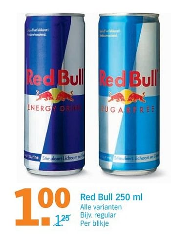 Aanbiedingen Red bull regular - Red Bull - Geldig van 20/02/2017 tot 26/02/2017 bij Albert Heijn