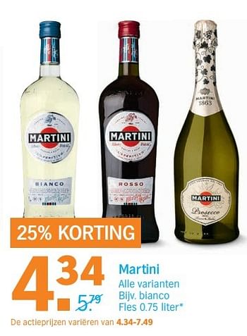Aanbiedingen Martini bianco - Martini - Geldig van 20/02/2017 tot 26/02/2017 bij Albert Heijn