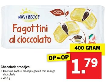 Aanbiedingen Chocoladebroodjes - Nastrecce - Geldig van 20/02/2017 tot 26/02/2017 bij Lidl