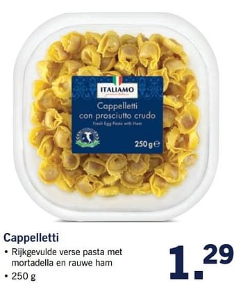 Aanbiedingen Cappelletti - Italiamo - Geldig van 20/02/2017 tot 26/02/2017 bij Lidl