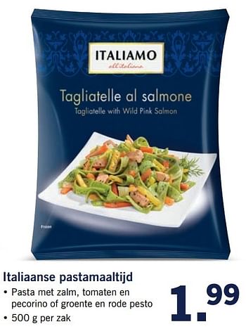 Aanbiedingen Italiaanse pastamaaltijd - Italiamo - Geldig van 20/02/2017 tot 26/02/2017 bij Lidl