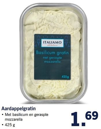 Aanbiedingen Aardappelgratin - Italiamo - Geldig van 20/02/2017 tot 26/02/2017 bij Lidl