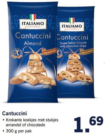 Aanbiedingen Cantuccini - Italiamo - Geldig van 20/02/2017 tot 26/02/2017 bij Lidl