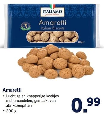 Aanbiedingen Amaretti - Italiamo - Geldig van 20/02/2017 tot 26/02/2017 bij Lidl