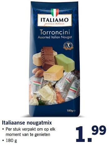 Aanbiedingen Italiaanse nougatmix - Italiamo - Geldig van 20/02/2017 tot 26/02/2017 bij Lidl