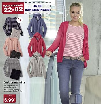 Aanbiedingen Basic damesshirts - Huismerk - Aldi - Geldig van 19/02/2017 tot 26/02/2017 bij Aldi