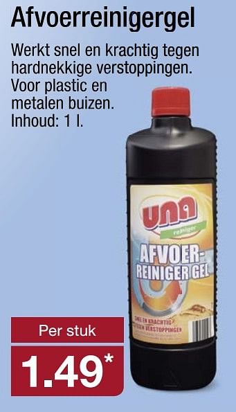 Aanbiedingen Afvoerreinigergel - Una - Geldig van 19/02/2017 tot 26/02/2017 bij Aldi