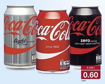 Aanbiedingen Coca cola light, zero since 1886 - Coca Cola - Geldig van 19/02/2017 tot 26/02/2017 bij Aldi