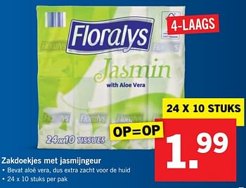 Aanbiedingen Zakdoekjes met jasmijngeur - Floralys - Geldig van 20/02/2017 tot 26/02/2017 bij Lidl