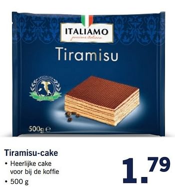 Aanbiedingen Tiramisu-cake - Italiamo - Geldig van 20/02/2017 tot 26/02/2017 bij Lidl