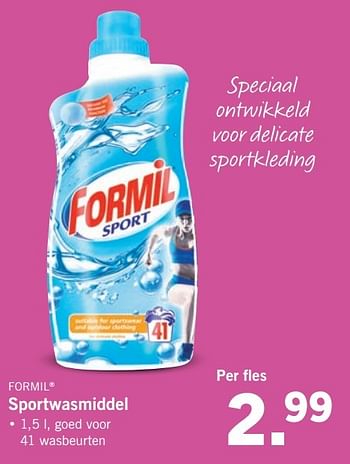 Aanbiedingen Sportwasmiddel - Formil - Geldig van 20/02/2017 tot 26/02/2017 bij Lidl