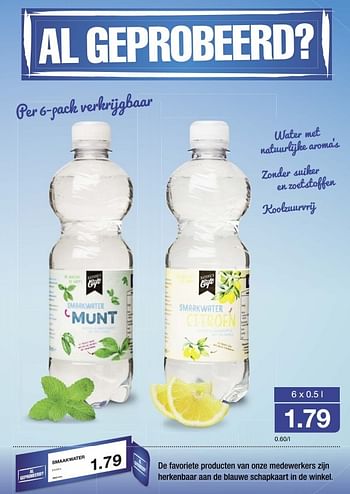 Aanbiedingen Water met natuurlijke aroma`s - Huismerk - Aldi - Geldig van 19/02/2017 tot 26/02/2017 bij Aldi