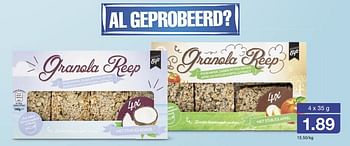 Aanbiedingen Granola reep - Huismerk - Aldi - Geldig van 19/02/2017 tot 26/02/2017 bij Aldi