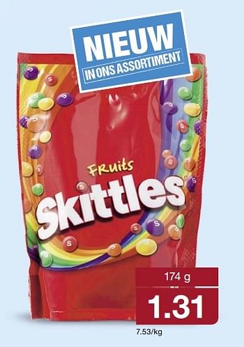 Aanbiedingen Fruits skittles - Skittles - Geldig van 19/02/2017 tot 26/02/2017 bij Aldi