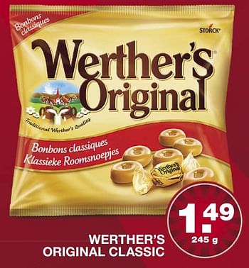 Aanbiedingen Werther`s original classic - Werther's Original - Geldig van 19/02/2017 tot 26/02/2017 bij Aldi