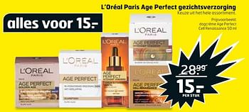 Aanbiedingen L`oréal paris dagcrème age perfect cell renaissance - L'Oreal Paris - Geldig van 21/02/2017 tot 26/02/2017 bij Trekpleister