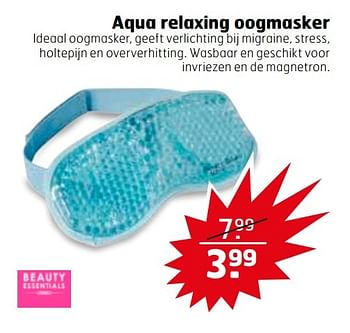 Aanbiedingen Aqua relaxing oogmasker - Huismerk - Trekpleister - Geldig van 21/02/2017 tot 26/02/2017 bij Trekpleister