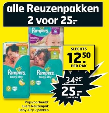 Aanbiedingen Pampers luiers reuzenpak baby-dry - Pampers - Geldig van 21/02/2017 tot 26/02/2017 bij Trekpleister