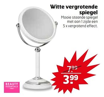 Aanbiedingen Witte vergrotende spiegel - Beauty Essentials - Geldig van 21/02/2017 tot 26/02/2017 bij Trekpleister