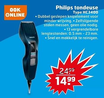 Aanbiedingen Philips tondeuse hc3400 - Philips - Geldig van 21/02/2017 tot 26/02/2017 bij Trekpleister