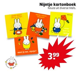 Aanbiedingen Nijntje kartonboek - Huismerk - Trekpleister - Geldig van 21/02/2017 tot 26/02/2017 bij Trekpleister