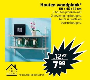 Aanbiedingen Houten wandplank - Villa Volance - Geldig van 21/02/2017 tot 26/02/2017 bij Trekpleister