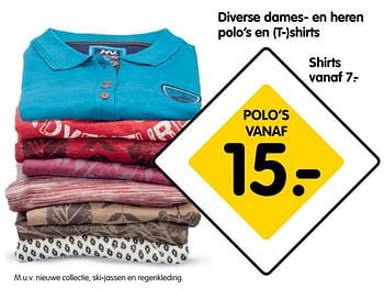 Aanbiedingen Diverse dames- en heren polo`s en (t-)shirts - Huismerk - ANWB - Geldig van 13/02/2017 tot 26/02/2017 bij ANWB