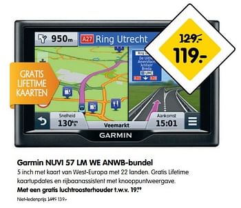 Aanbiedingen Garmin nuvi 57 lm we anwb-bunde - Garmin - Geldig van 13/02/2017 tot 26/02/2017 bij ANWB