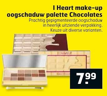 Aanbiedingen I heart make-up oogschaduw palette chocolates - I Heart - Geldig van 13/02/2017 tot 26/02/2017 bij Trekpleister