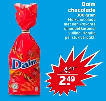 Aanbiedingen Daim chocolade - Daim - Geldig van 21/02/2017 tot 26/02/2017 bij Trekpleister