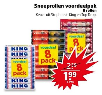 Aanbiedingen Snoeprollen voordeelpak - King - Geldig van 21/02/2017 tot 26/02/2017 bij Trekpleister