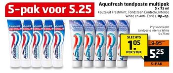 Aanbiedingen Aquafresh tandpasta multipak tandpasta intense white - Aquafresh - Geldig van 13/02/2017 tot 26/02/2017 bij Trekpleister