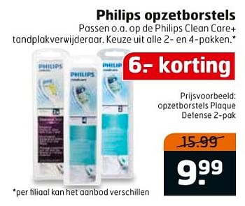 Aanbiedingen Philips opzetborstels plaque - Philips - Geldig van 13/02/2017 tot 26/02/2017 bij Trekpleister