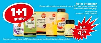 Aanbiedingen Roter vitaminen vitamine c - Roter - Geldig van 13/02/2017 tot 26/02/2017 bij Trekpleister