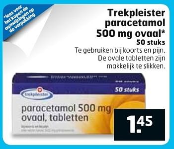 Aanbiedingen Trekpleister paracetamol 500 mg ovaal - Huismerk - Trekpleister - Geldig van 13/02/2017 tot 26/02/2017 bij Trekpleister