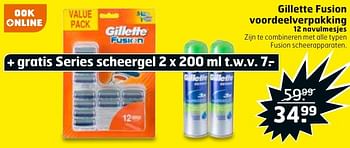Aanbiedingen Gillette fusion voordeelverpakking - Gillette - Geldig van 13/02/2017 tot 26/02/2017 bij Trekpleister