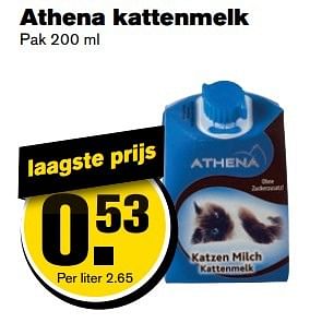 Aanbiedingen Athena kattenmelk - Athena - Geldig van 21/02/2017 tot 28/02/2017 bij Hoogvliet