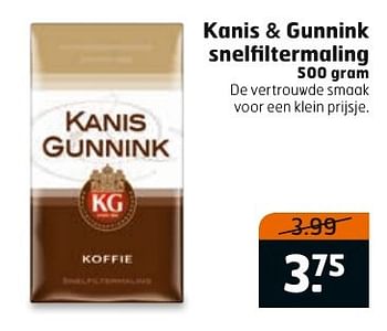 Aanbiedingen Kanis + gunnink snelfiltermaling - Kanis Gunnink - Geldig van 13/02/2017 tot 26/02/2017 bij Trekpleister