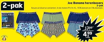 Aanbiedingen Joe banana herenboxers - JOE BANANA - Geldig van 13/02/2017 tot 26/02/2017 bij Trekpleister