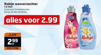 Aanbiedingen Robijn wasverzachter - Robijn - Geldig van 13/02/2017 tot 26/02/2017 bij Trekpleister