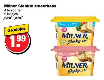 Aanbiedingen Milner slankie smeerkaas - Milner - Geldig van 21/02/2017 tot 28/02/2017 bij Hoogvliet