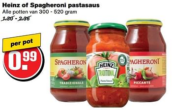 Aanbiedingen Heinz of spagheroni pastasaus - Huismerk - Hoogvliet - Geldig van 21/02/2017 tot 28/02/2017 bij Hoogvliet