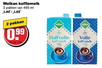 Aanbiedingen Melkan koffiemelk - Melkan - Geldig van 21/02/2017 tot 28/02/2017 bij Hoogvliet