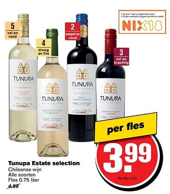 Aanbiedingen Tunupa estate selection - Rode wijnen - Geldig van 21/02/2017 tot 28/02/2017 bij Hoogvliet