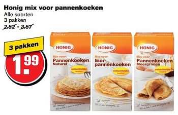 Aanbiedingen Honig mix voor pannenkoeken - Honig - Geldig van 21/02/2017 tot 28/02/2017 bij Hoogvliet