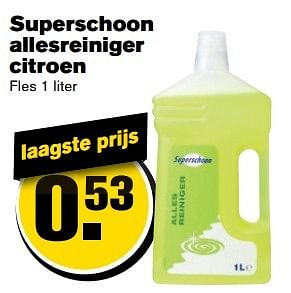 Aanbiedingen Superschoon allesreiniger citroen - superschoon - Geldig van 21/02/2017 tot 28/02/2017 bij Hoogvliet