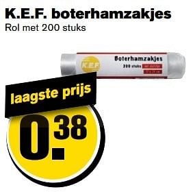 Aanbiedingen K.e.f. boterhamzakjes - Huismerk - Hoogvliet - Geldig van 21/02/2017 tot 28/02/2017 bij Hoogvliet