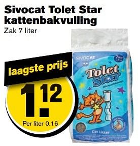Aanbiedingen Sivocat tolet star kattenbakvulling - Sivocat - Geldig van 21/02/2017 tot 28/02/2017 bij Hoogvliet
