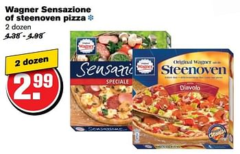 Aanbiedingen Wagner sensazione of steenoven pizza - Original Wagner - Geldig van 21/02/2017 tot 28/02/2017 bij Hoogvliet